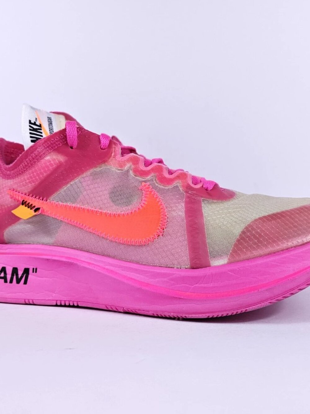 Nike x Off-White Zoom Fly SP Mens 7.5 Tulip Pink AJ4588-600 2018 Running Shoes